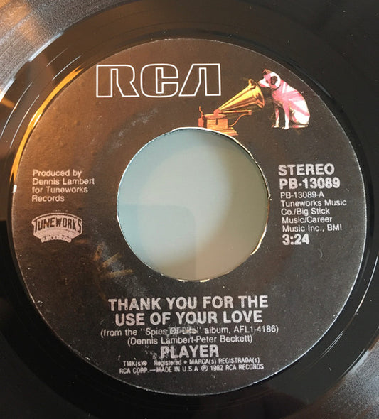 Player (4) : Thank You For The Use Of Your Love / My Mind's Made Up (7", Single)