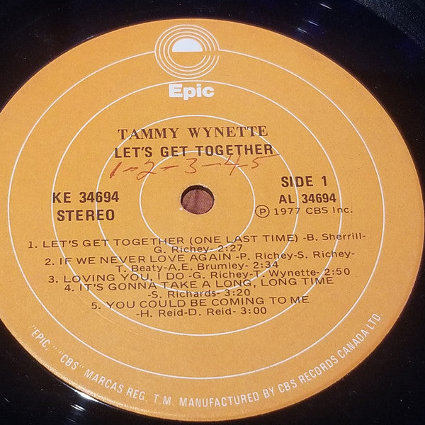 Tammy Wynette : Let's Get Together (LP, Album)