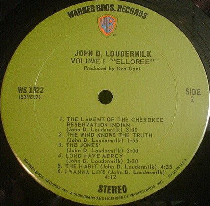 John D. Loudermilk : Volume 1 - Elloree (LP, Album)
