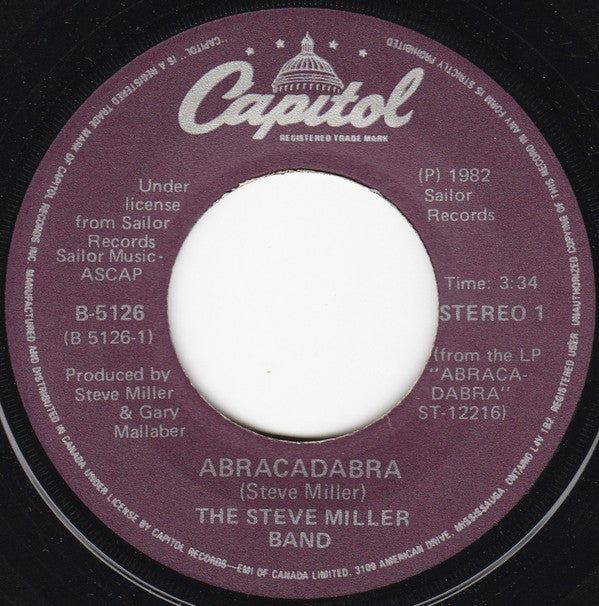 Steve Miller Band : Abracadabra (7", Single)