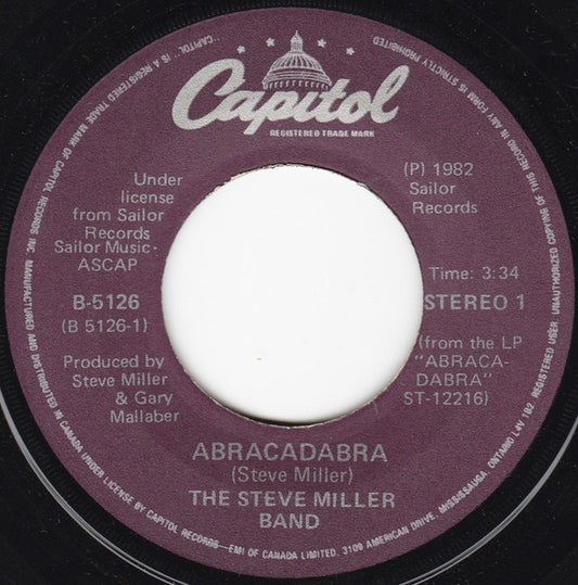 Steve Miller Band : Abracadabra (7", Single)