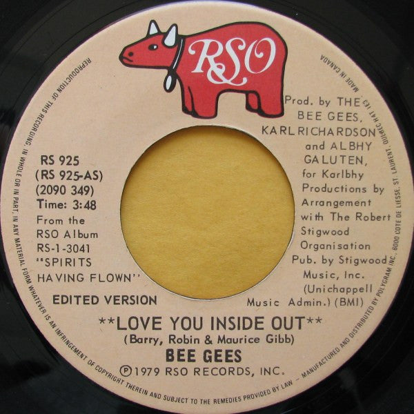 Bee Gees : Love You Inside Out (7", Single)