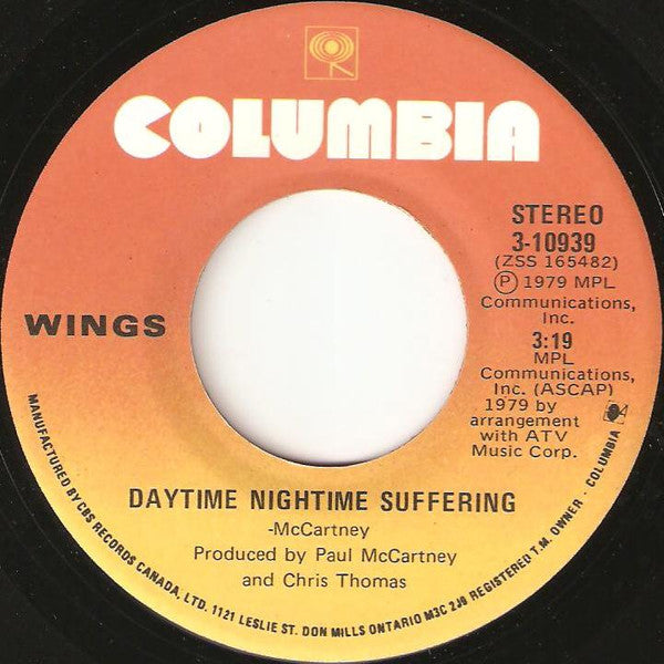 Wings (2) : Goodnight Tonight (7", Single)