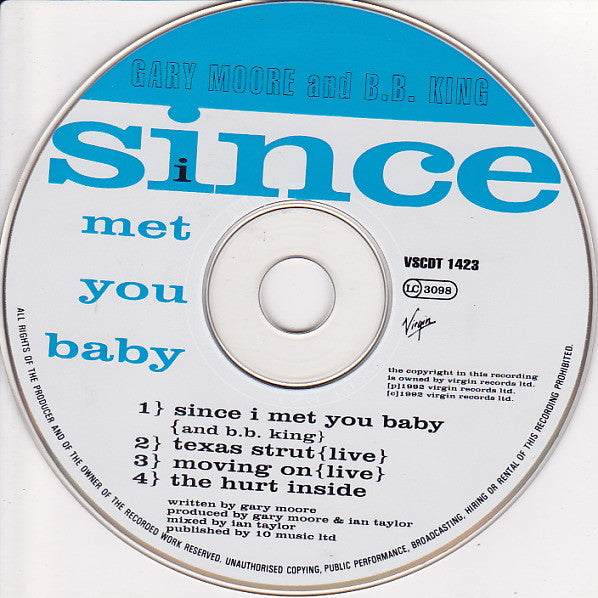 Gary Moore And B.B. King : Since I Met You Baby (CD, Single)