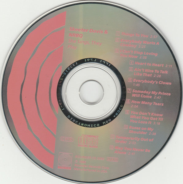 Skeeter Davis And NRBQ : She Sings, They Play (CD, Album)