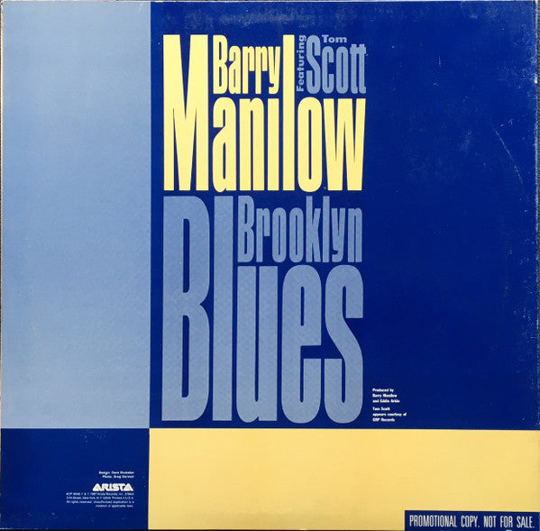 Barry Manilow Featuring Tom Scott : Brooklyn Blues (12", Single, Promo, Cle)