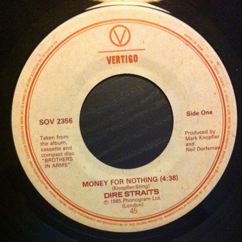 Dire Straits : Money For Nothing (7", Single)