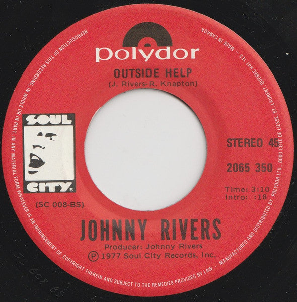 Johnny Rivers : Swayin' To The Music (Slow Dancin') (7", Single)