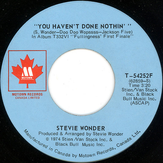 Stevie Wonder : You Haven't Done Nothin' / Big Brother (7", Single)