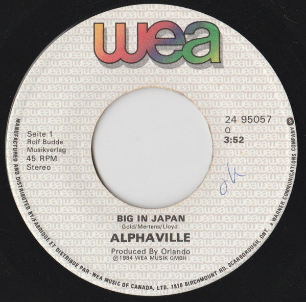 Alphaville : Big In Japan (7", Single)