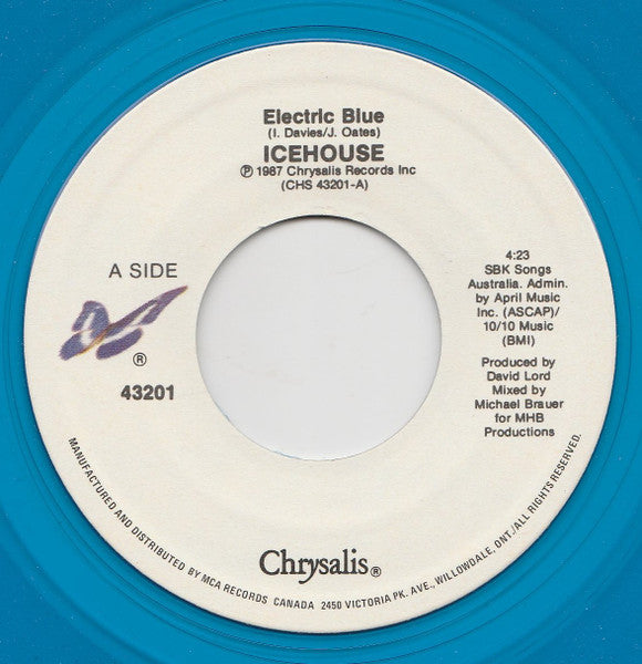 Icehouse : Electric Blue (7", Single, S/Edition, Blu)