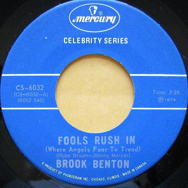 Brook Benton : Fools Rush In / The Boll Weevil Song (7")