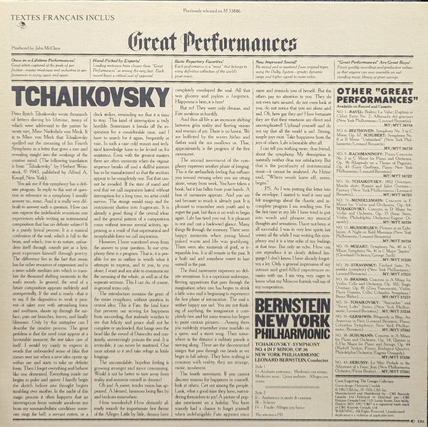 Tchaikovsky* - Bernstein*, New York Philharmonic : Symphony No. 4 In F Minor, Op. 36 (LP, Album, RE, RM)