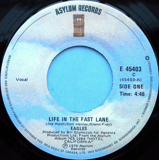 Eagles : Life In The Fast Lane (7", Single)