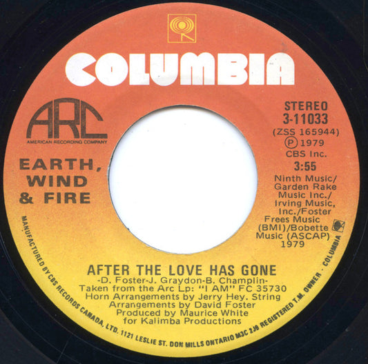Earth, Wind & Fire : After The Love Has Gone (7", Single)