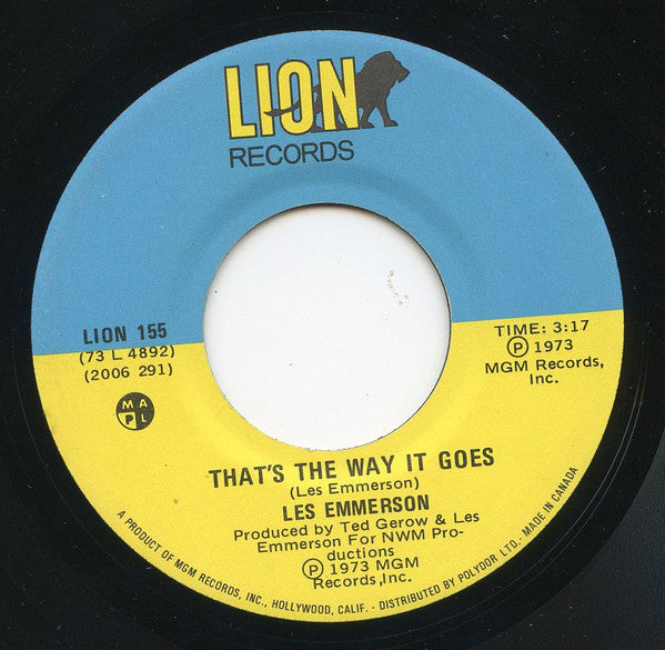 Les Emmerson : Cry Your Eyes Out (7")