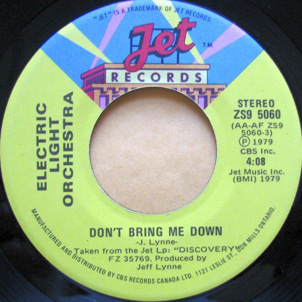 Electric Light Orchestra : Don't Bring Me Down (7", Single)