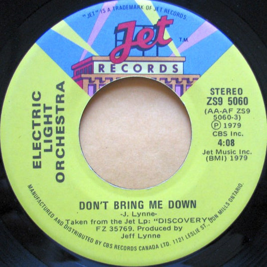 Electric Light Orchestra : Don't Bring Me Down (7", Single)
