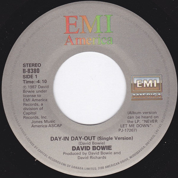 David Bowie : Day-In Day-Out (7", Single)