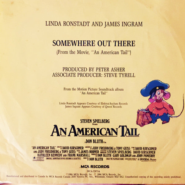 Linda Ronstadt And James Ingram : Somewhere Out There (7", Single)