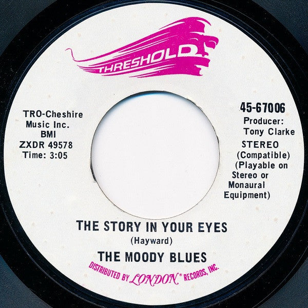 The Moody Blues : The Story In Your Eyes / Melancholy Man (7", Single, She)