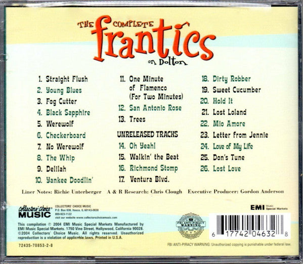 The Frantics : The Complete Frantics On Dolton (CD, Comp)