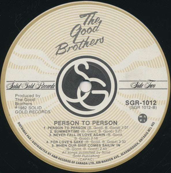 The Good Brothers (2) : Person To Person (LP, Album)