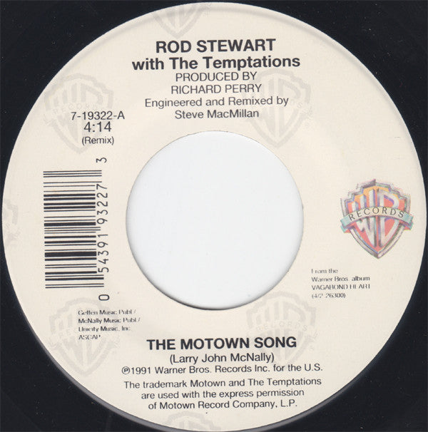 Rod Stewart  With The Temptations : The Motown Song (7")