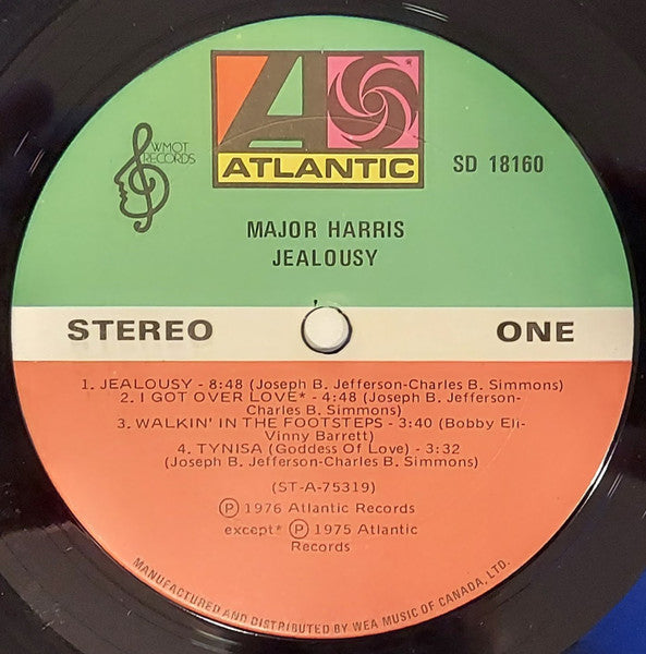 Major Harris : Jealousy (LP, Album)