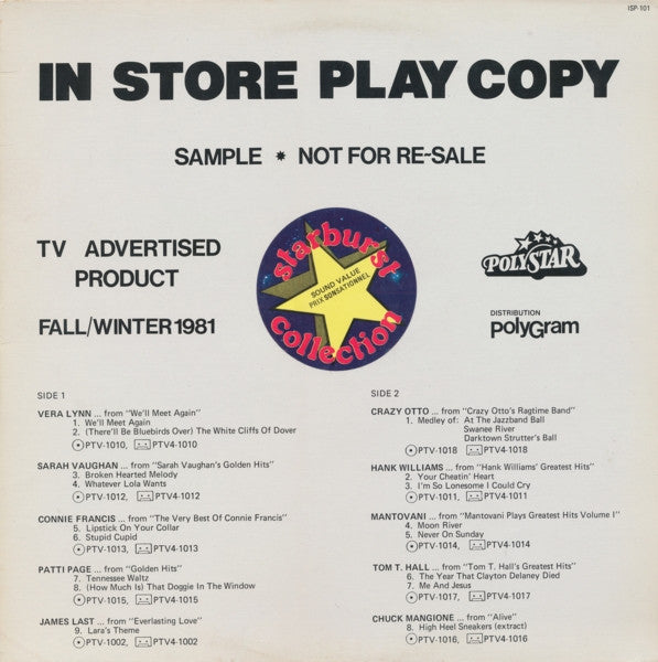 Various : In Store Play Copy - Fall/Winter 1981 - Starburst Collection (LP, Smplr)