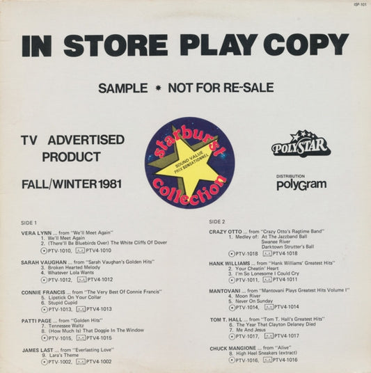 Various : In Store Play Copy - Fall/Winter 1981 - Starburst Collection (LP, Smplr)
