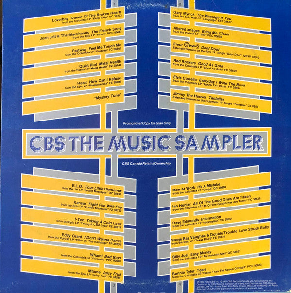 Various : CBS The Music Sampler -  Volume 2 (2xLP, Promo, Smplr)