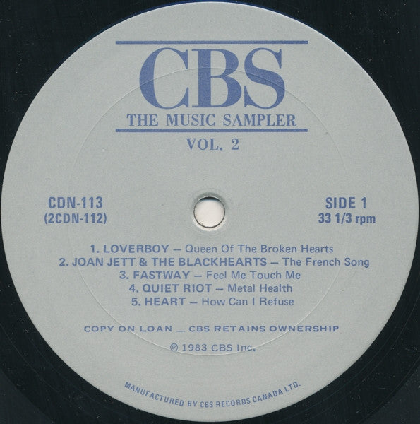 Various : CBS The Music Sampler -  Volume 2 (2xLP, Promo, Smplr)
