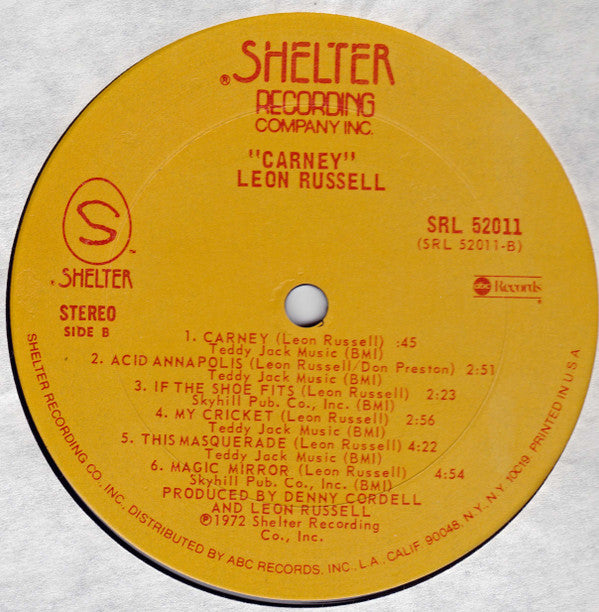 Leon Russell : Carney (LP, Album, RE, San)