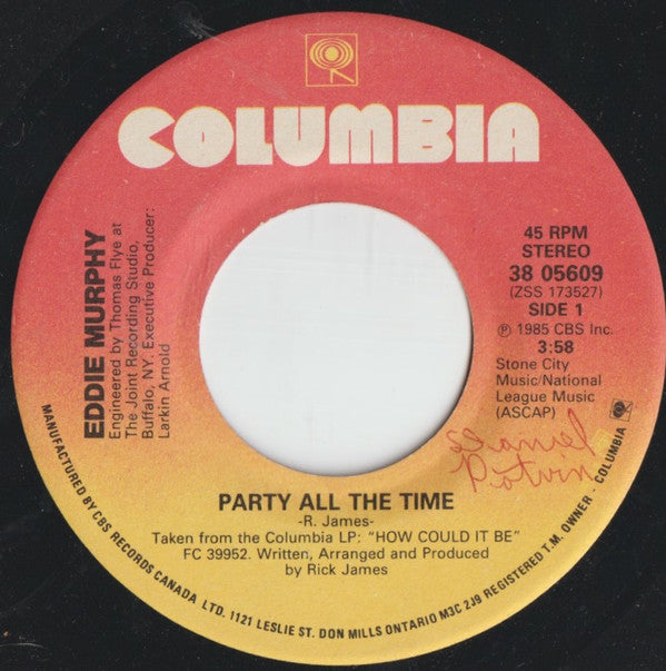 Eddie Murphy : Party All The Time (7", Single)