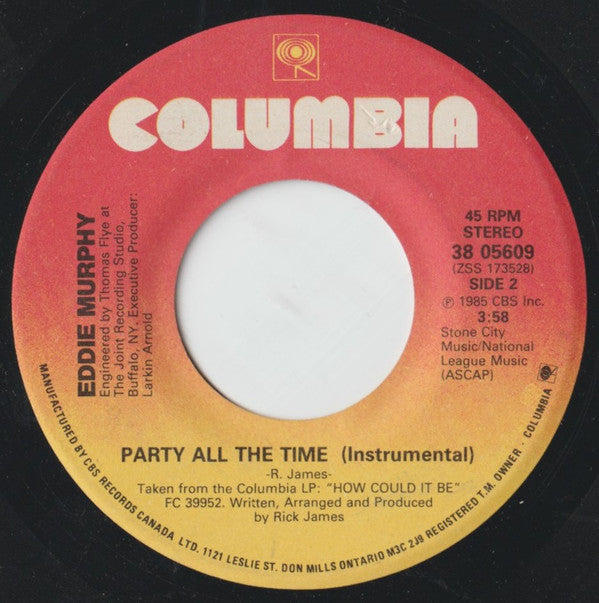 Eddie Murphy : Party All The Time (7", Single)