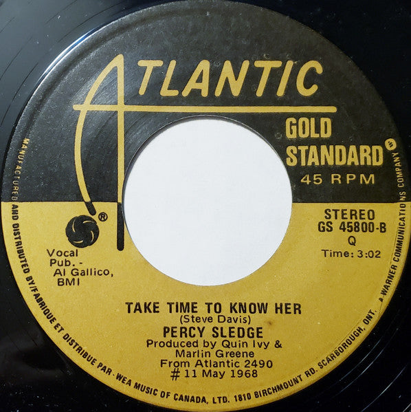 Percy Sledge : When A Man Loves A Woman / Take Time To Know Her (7", Mono)
