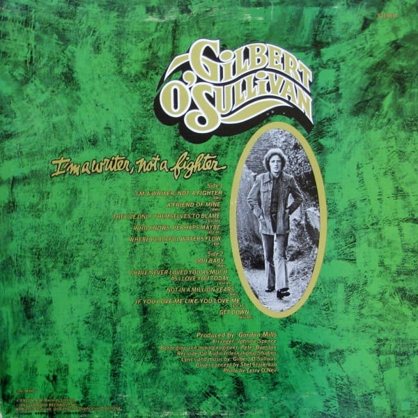 Gilbert O'Sullivan : I'm A Writer, Not A Fighter (LP, Album)