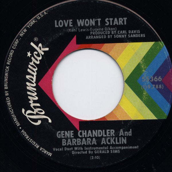 Gene Chandler And Barbara Acklin : Love Won't Start (7", Single)