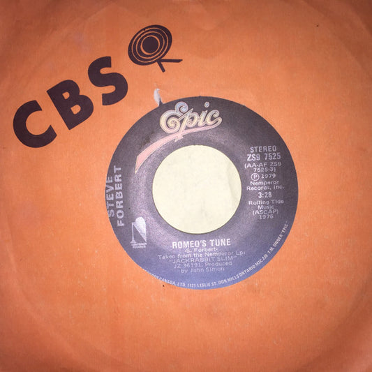 Steve Forbert : Romeo's Tune / Make It All So Real (7")