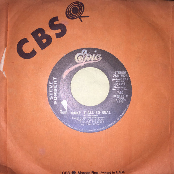Steve Forbert : Romeo's Tune / Make It All So Real (7")