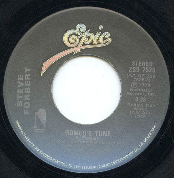 Steve Forbert : Romeo's Tune / Make It All So Real (7")