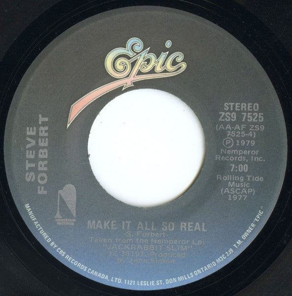Steve Forbert : Romeo's Tune / Make It All So Real (7")