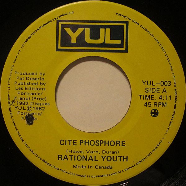 Rational Youth : Cite Phosphore / City Of Night (7")