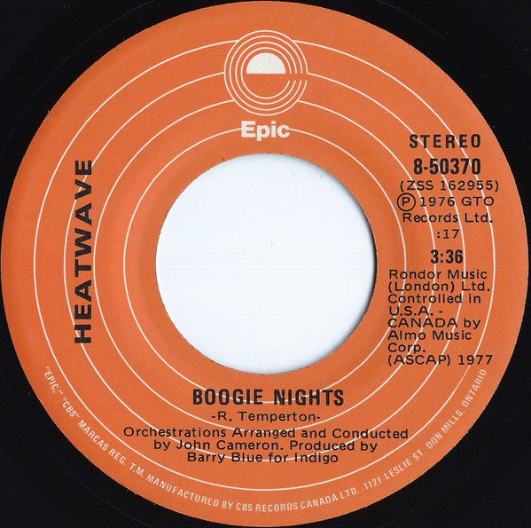 Heatwave : Boogie Nights (7", Single)
