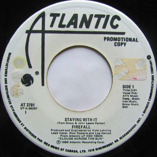 Firefall : Staying With It (7", Single, Promo)