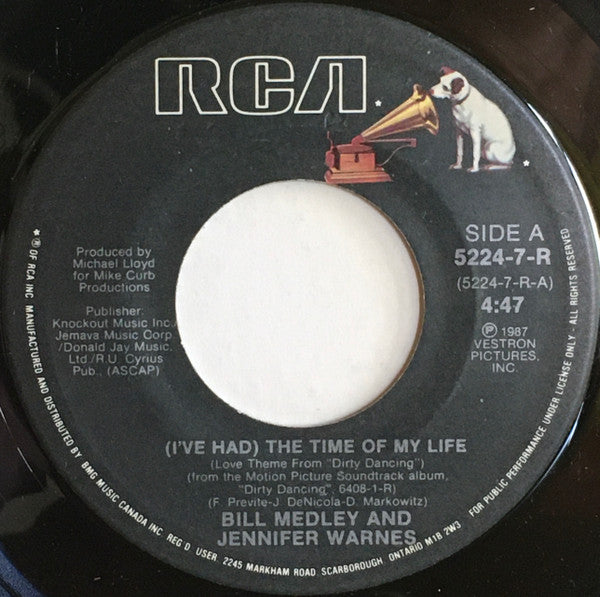 Bill Medley & Jennifer Warnes / Mickey And Sylvia* : (I've Had) The Time Of My Life / Love Is Strange (7")
