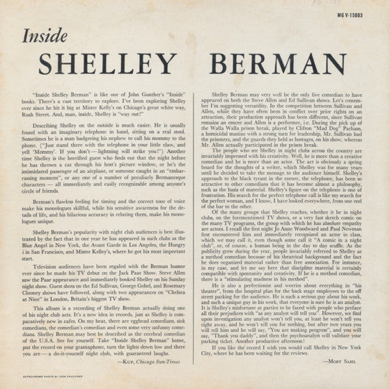 Shelley Berman : Inside Shelley Berman (LP, Album)