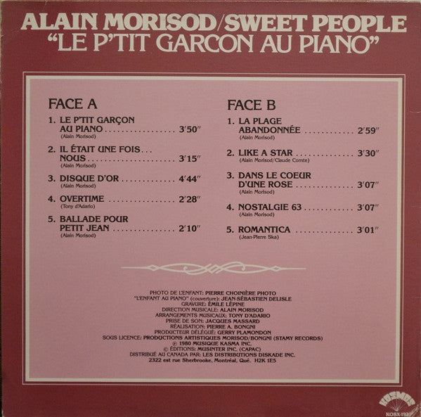 Alain Morisod / Sweet People : Le P'tit Garcon Au Piano (LP, Album)