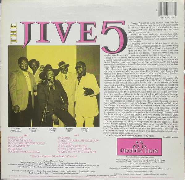 The Jive Five Featuring Eugene Pitt : Here We Are! (LP, Album, Don)